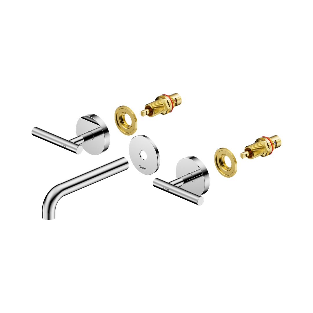 Nero Mecca Lever Wall Basin/Bath Set 160Mm Spout Trim Kits Only - Chrome