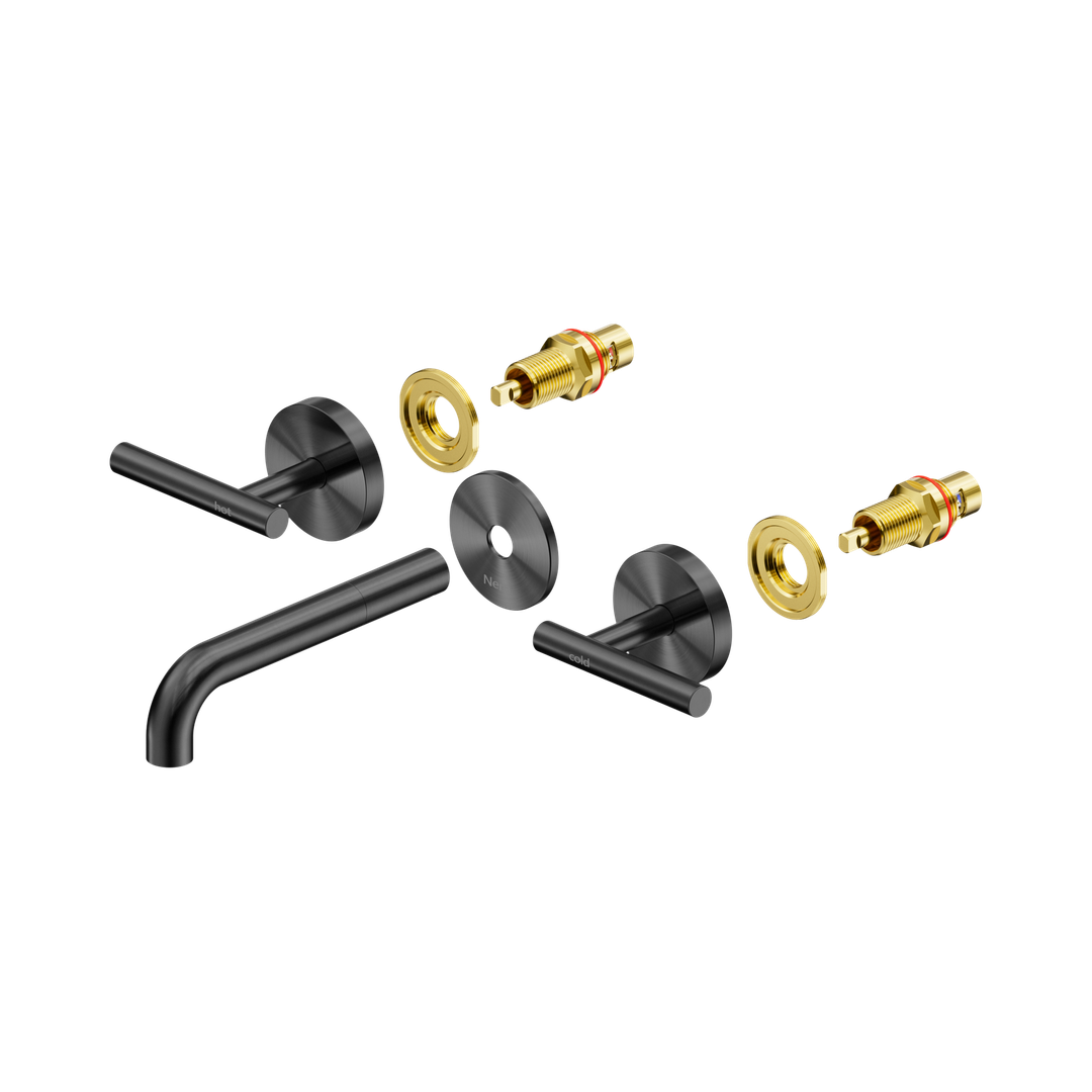 Nero Mecca Lever Wall Basin/Bath Set 160Mm Spout Trim Kits Only - Gunmetal