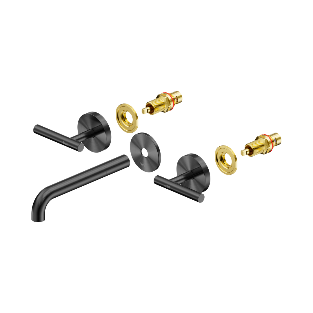 Nero Mecca Lever Wall Basin/Bath Set 185Mm Spout Trim Kits Only - Gunmetal
