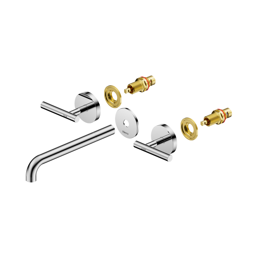 Nero Mecca Lever Wall Basin/Bath Set 220Mm Spout Trim Kits Only - Chrome