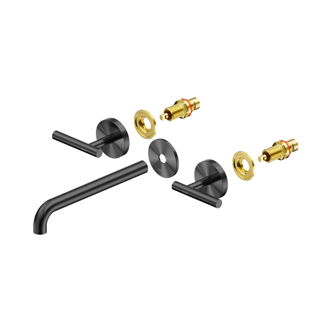 Nero Mecca Lever Wall Basin/Bath Set 220Mm Spout Trim Kits Only - Gunmetal