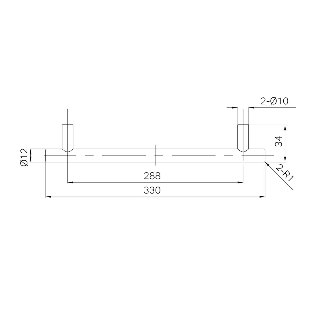 Nero Mecca Pull Handle 330Mm - Brushed Bronze