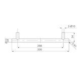 Nero Mecca Pull Handle 330Mm - Brushed Bronze