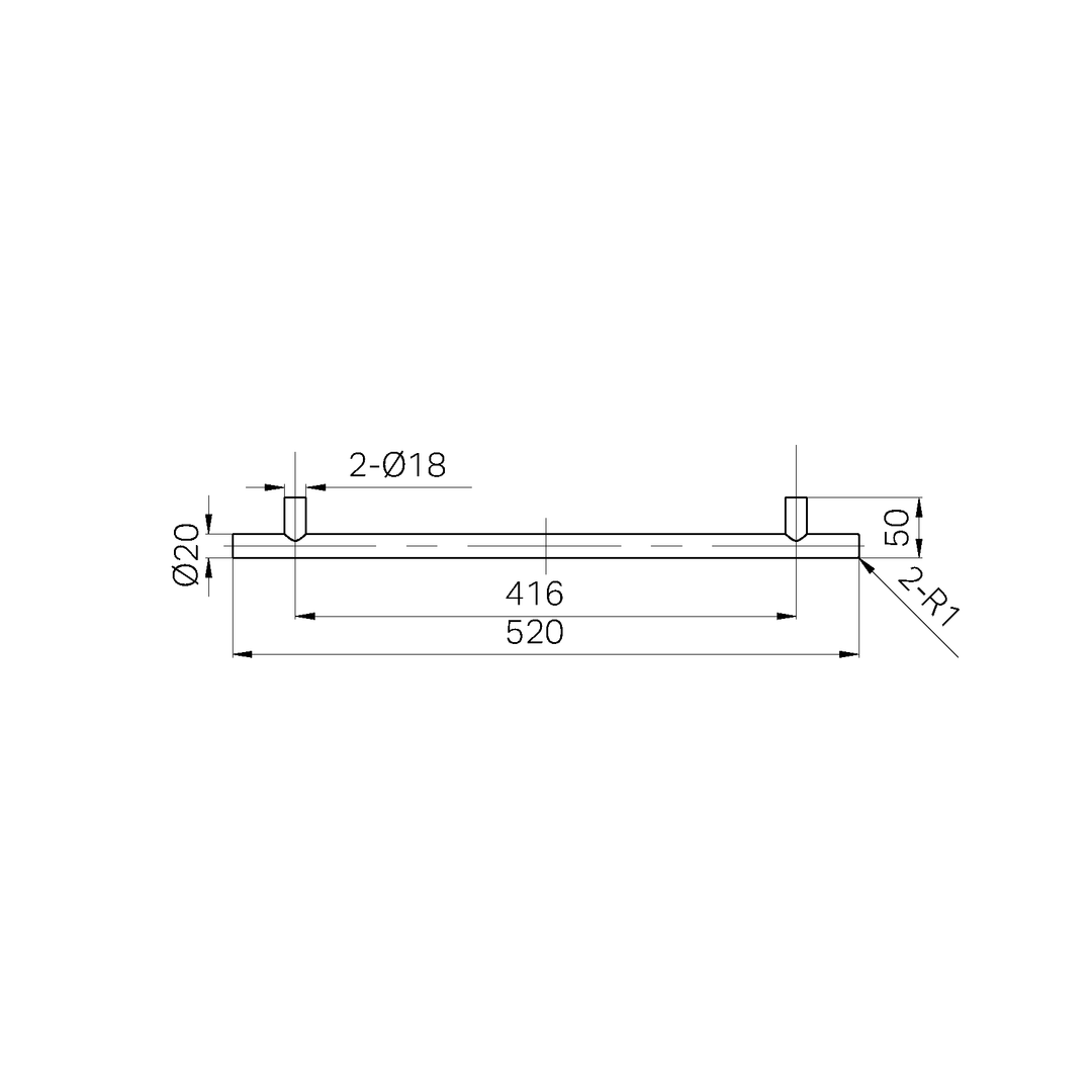 Nero Mecca Appliance Pull 520Mm - Brushed Bronze
