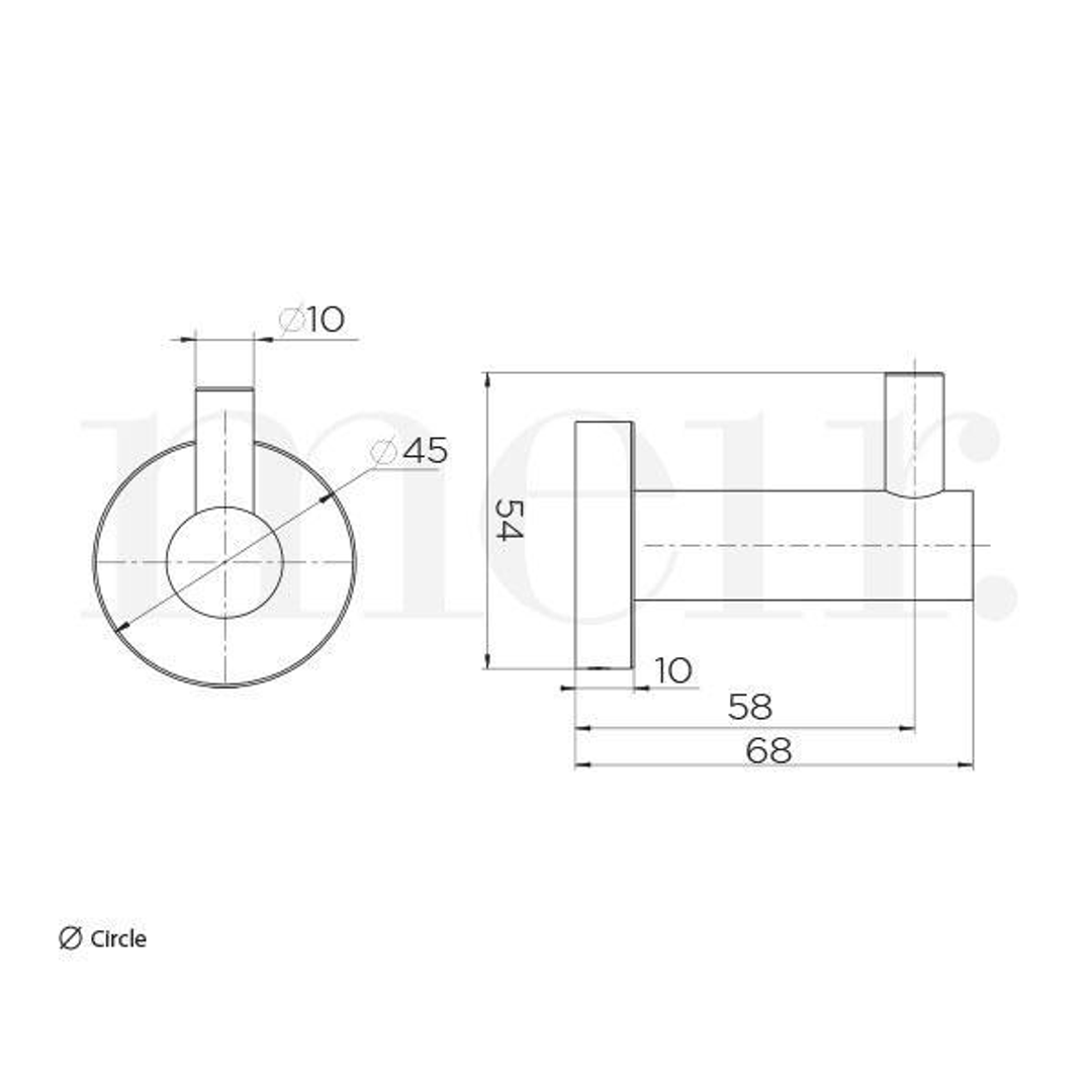 Meir Round Robe Hook - Brushed Nickel