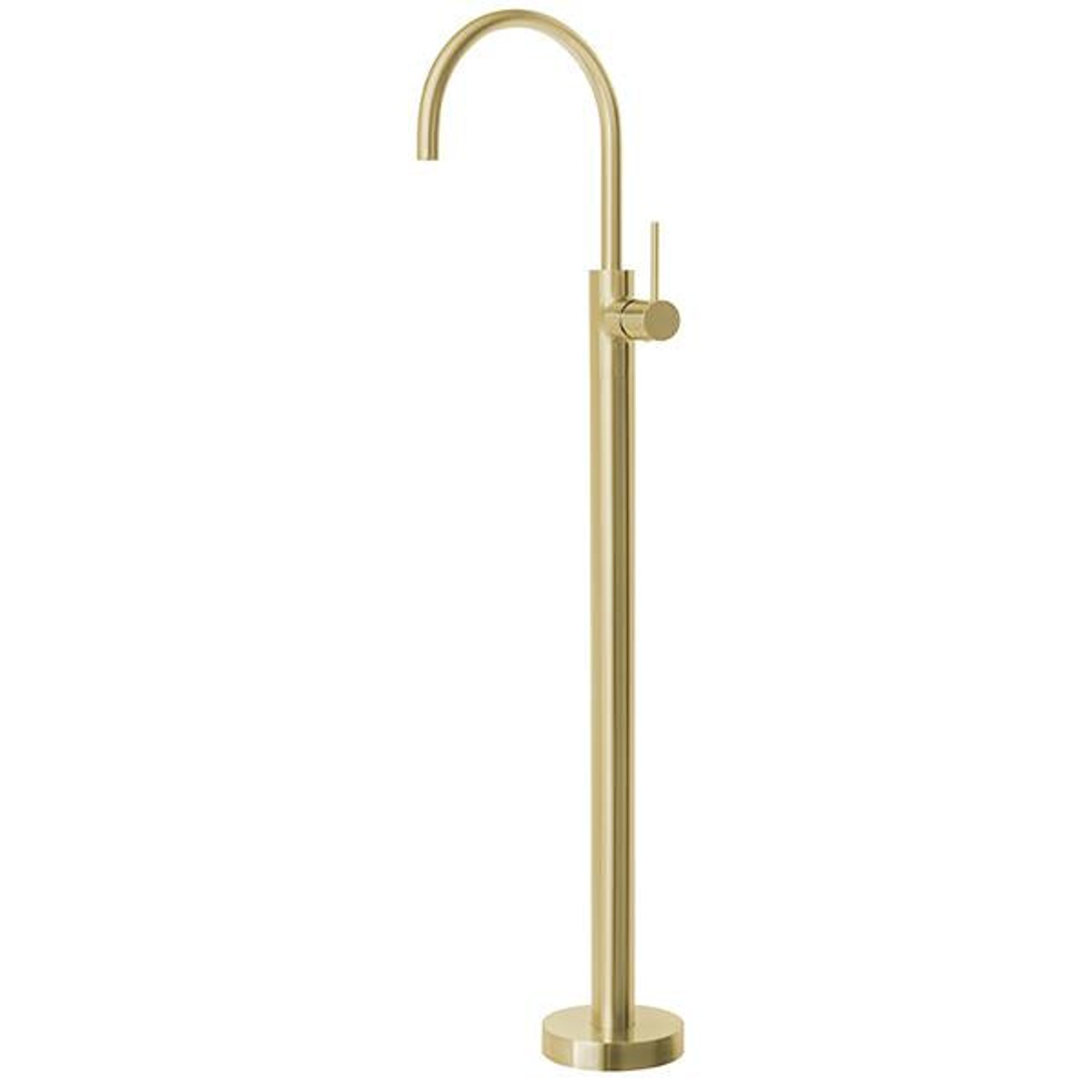 Phoenix Vivid Slimline Floor Mounted Bath Mixer-Brushed Gold