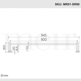 Meir Round Single Towel Rail 900Mm - Tiger Bronze