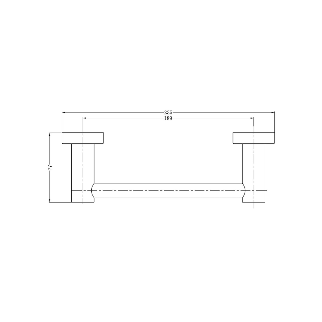 Nero Mecca Hand Towel Rail Straight - Matte Black