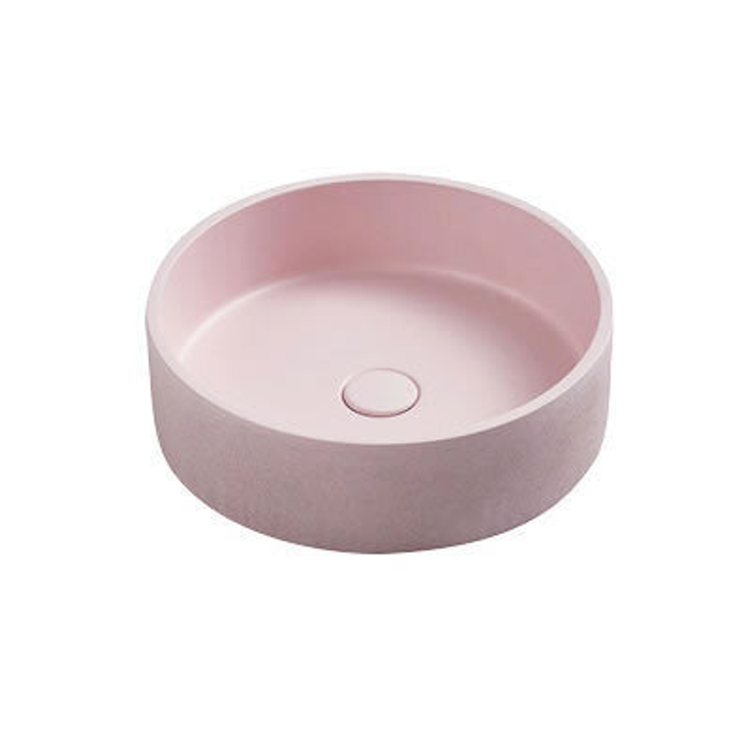 Perugia Concrete BNK Basin  390 X 390 X 120mm - Barbie Pink