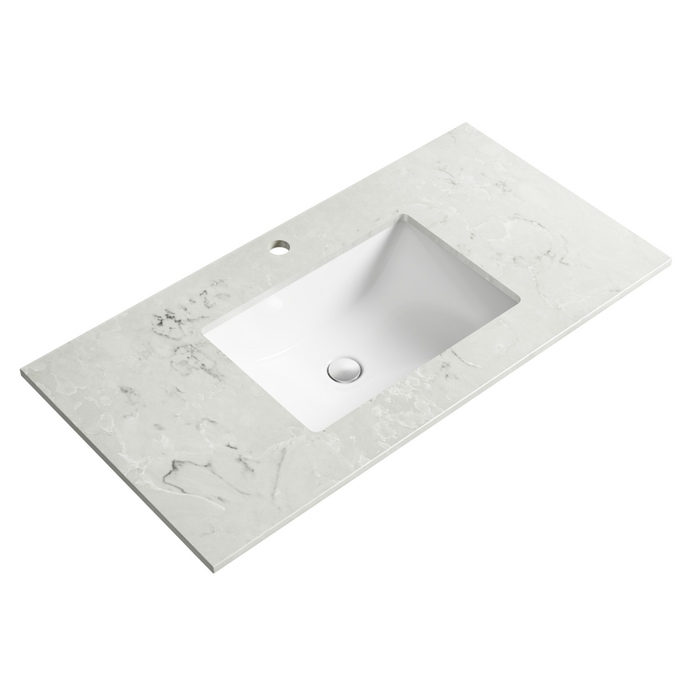 Aulic Leona 1800mm Wall-Hung Double Vanity - Undermount Basin with Alpine White Stone Top
