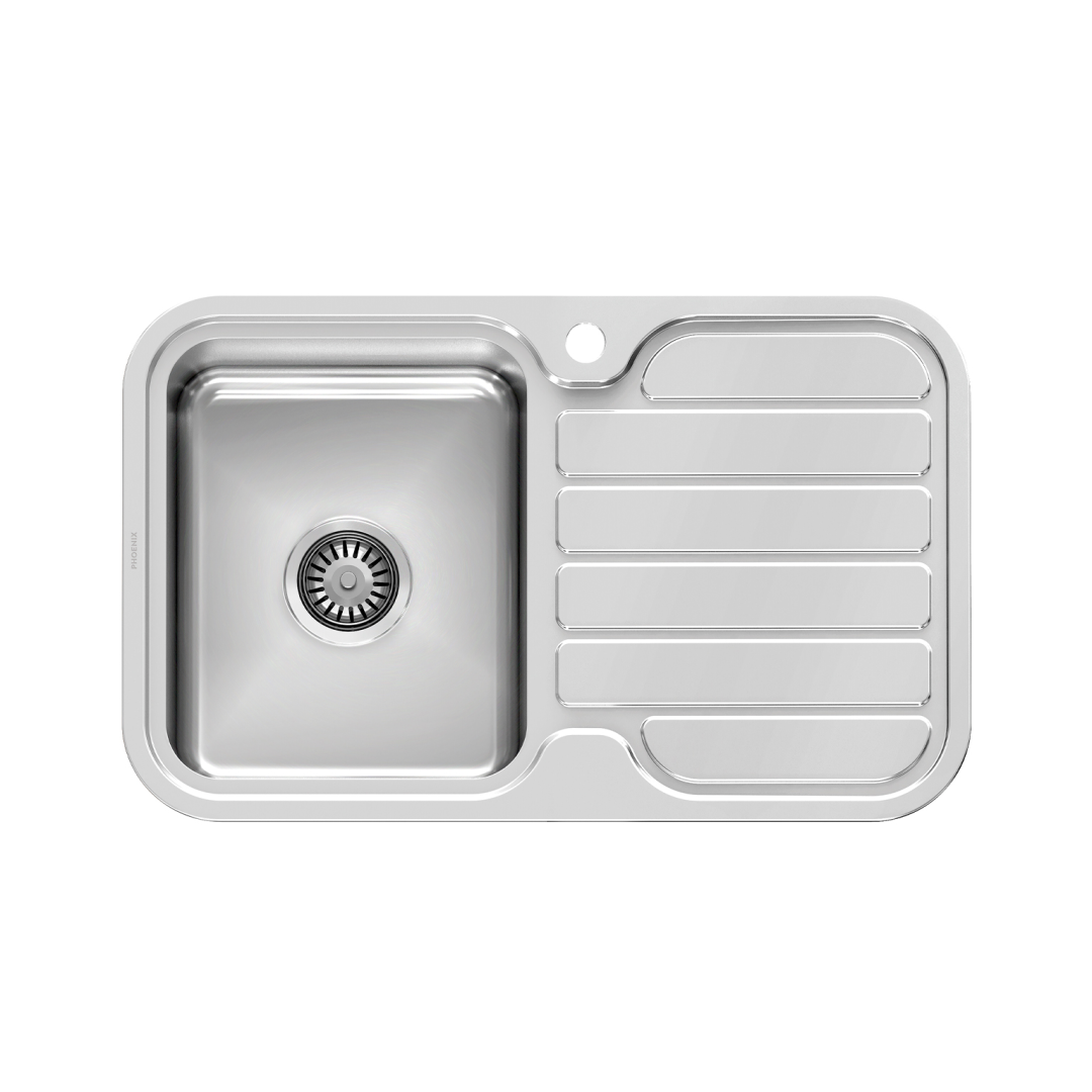 1000 Series Single L/H Bowl Phoenix Sink W/-Drainer W/-Hole