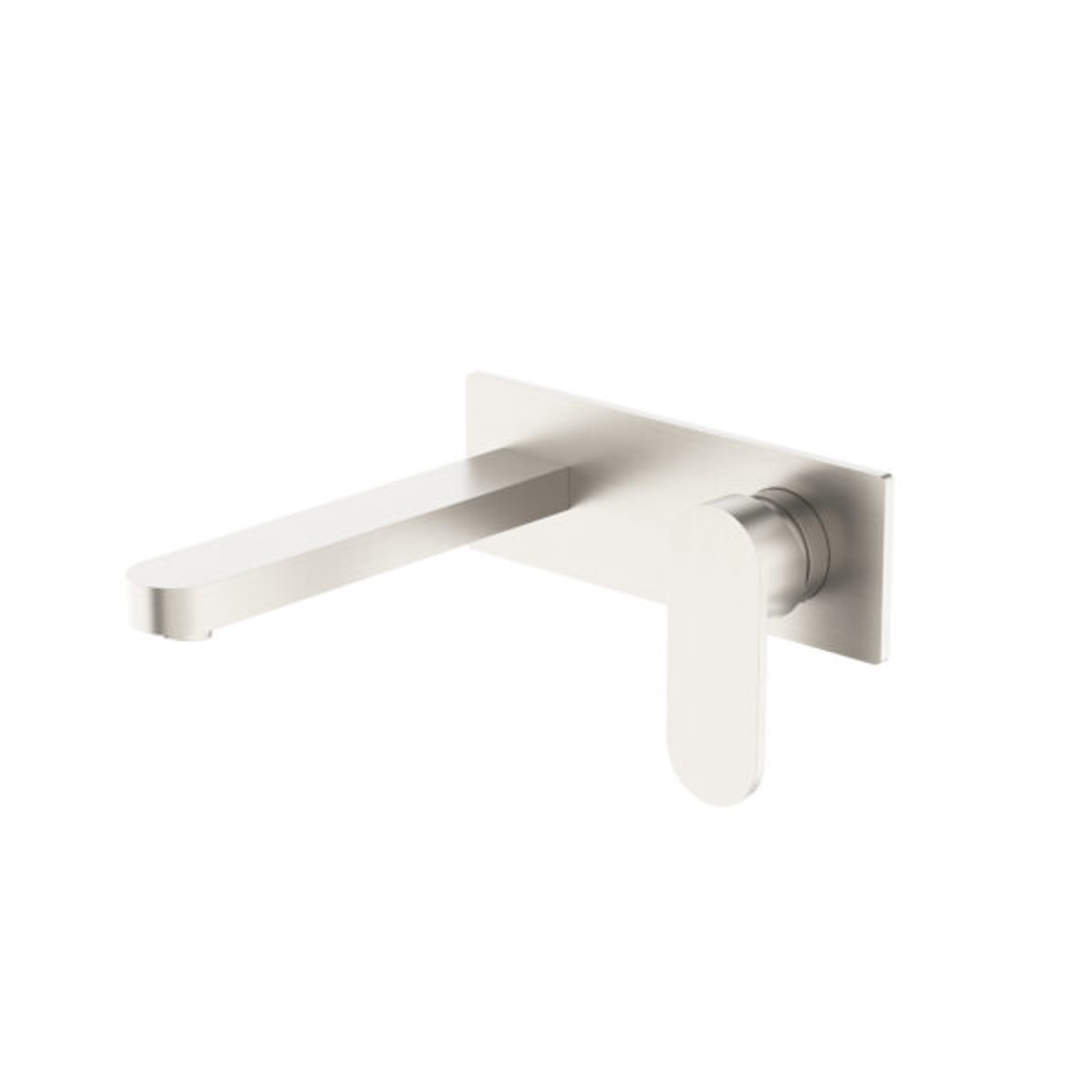 Nero Ecco Wall Basin/Bath Mixer - Brushed Nickel Nr301310Abn