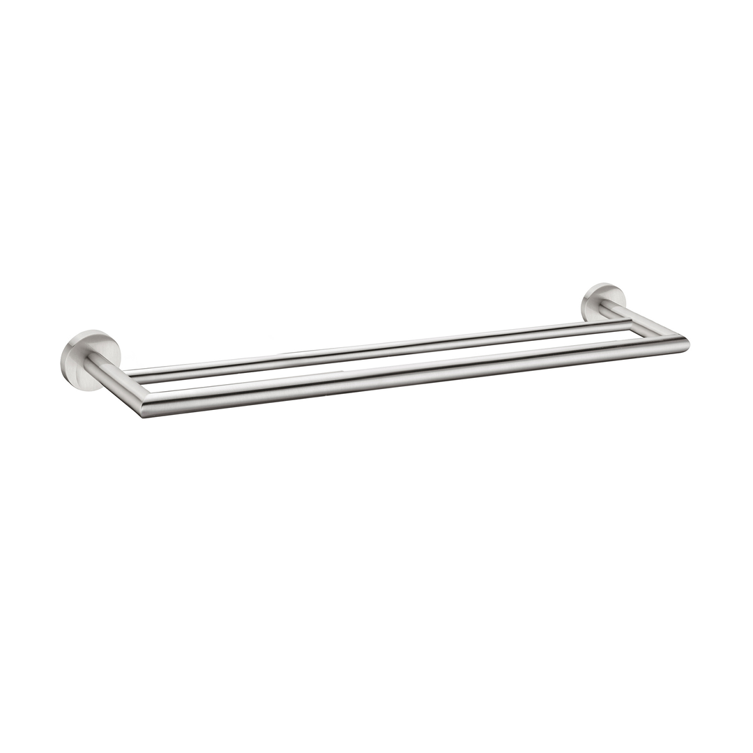 Nero Dolce 700Mm Double Towel Rail - Brushed Nickel
