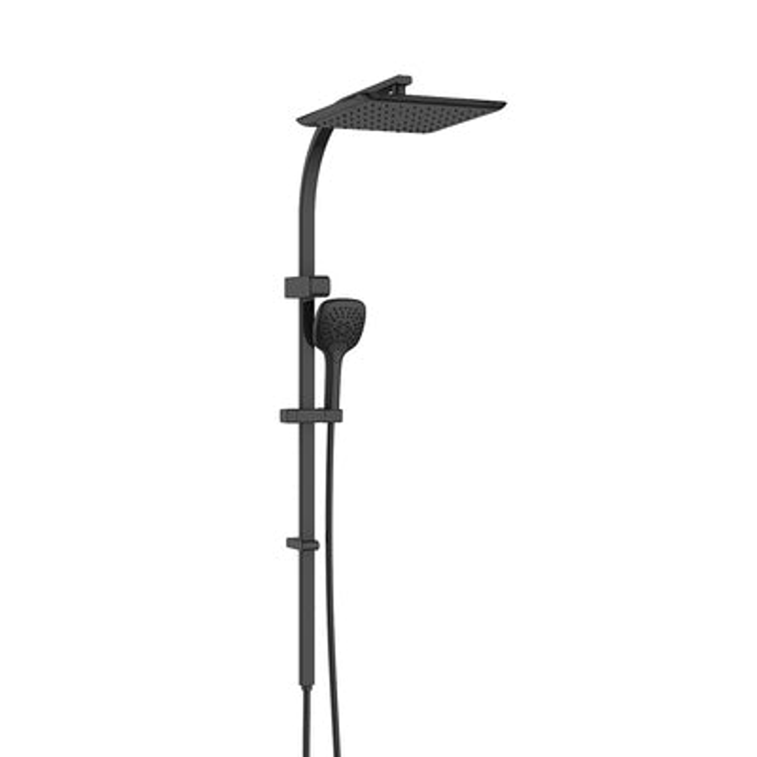 Greens Swept Airflo Twin Rail Shower - Matte Black