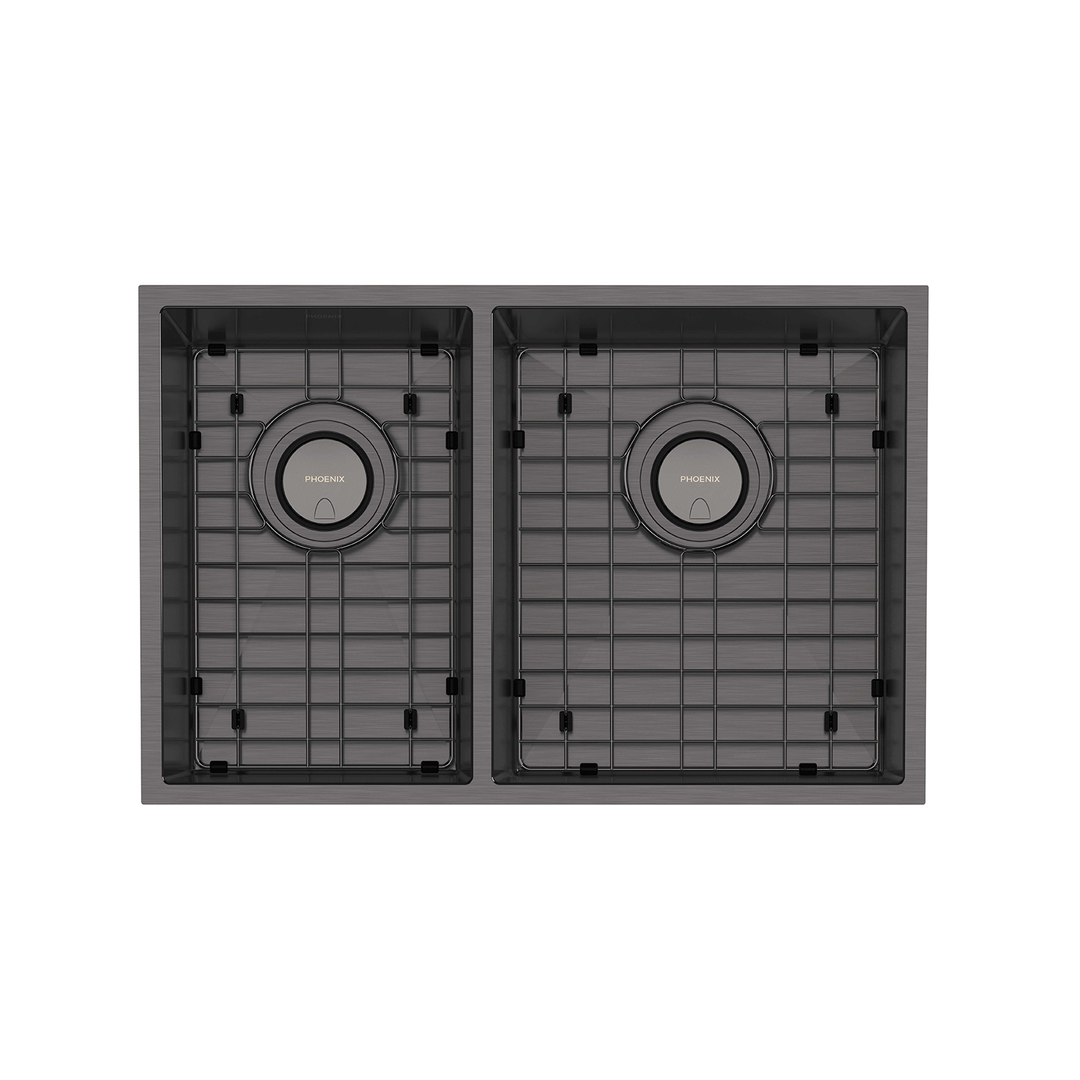 4000 Series 1 and 3/4 Right Hand Bowl Phoenix Sink - Brushed Carbon