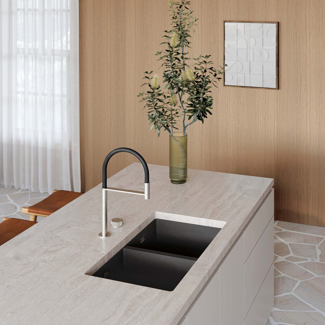 Double Bowl Phoenix 5000 Series Under/Over Sink - Matte Black