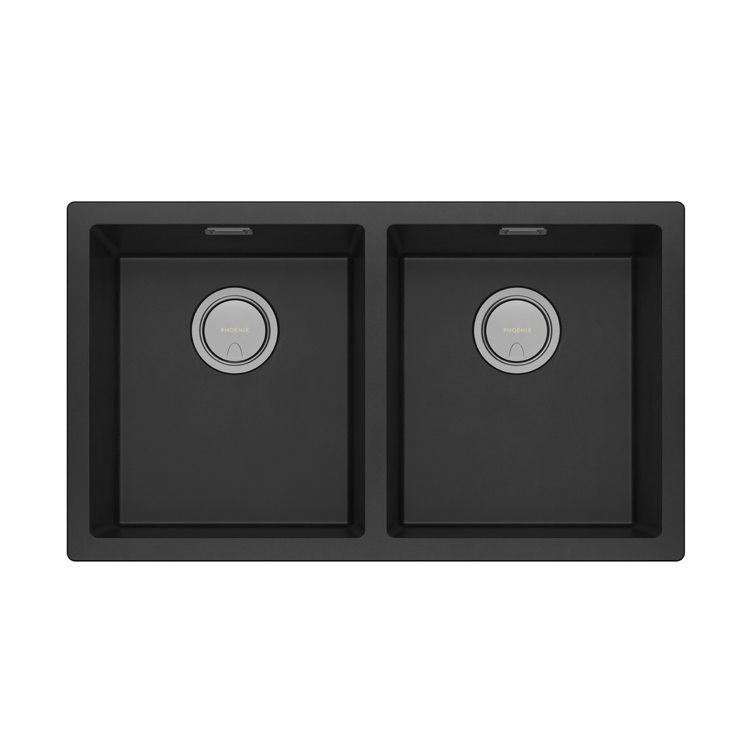 Double Bowl Phoenix 5000 Series Under/Over Sink - Matte Black