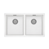 Double Bowl Phoenix 5000 Series Under/Over Sink - Matte White