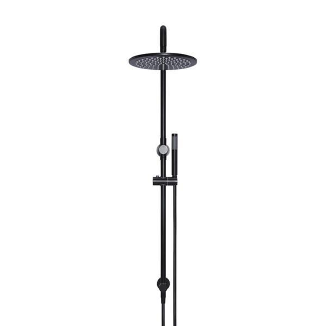Meir Round Combination Shower Rail 300Mm Rose Single Function Hand Shower - Matte Black