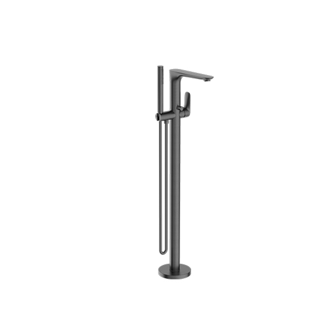 Nero Bianca Floor Standing Bath Mixer - Gun Metal