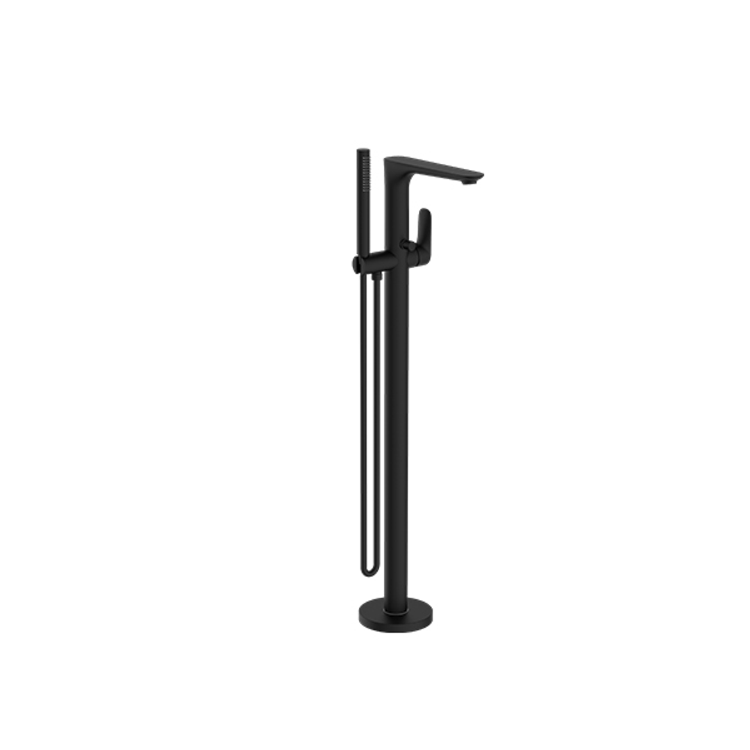 Nero Bianca Floor Standing Bath Mixer - Matt Black