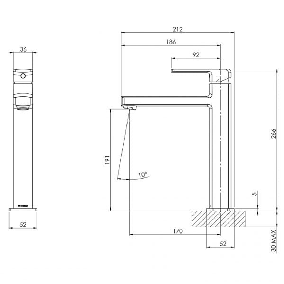 Teva Vessel Phoenix Mixer - Brushed Nickel