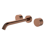Fienza Kaya Round Taps Wall Basin /Bath 220Mm Outlet Set - Brushed Copper Lf