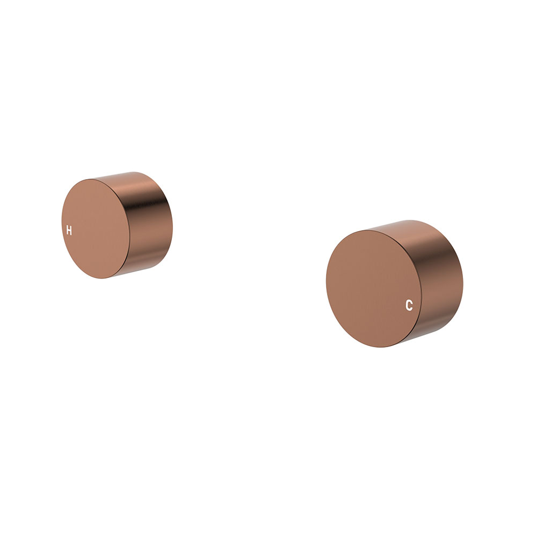 Fienza Kaya Round Wall Taps - Brushed Copper Lf