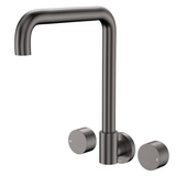 Fienza Kaya Round Taps Squareline Wall Outlet Set - Gunmetal Sus304 And Lf Brass