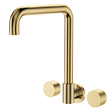 Fienza Kaya Round Taps Squareline Wall Outlet Set - Urban Brass Sus304 And Lf Brass