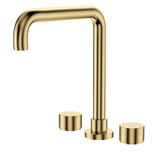 Fienza Kaya Round Taps Squareline Hob Outlet Set - Urban Brass Sus304 And Lf Brass