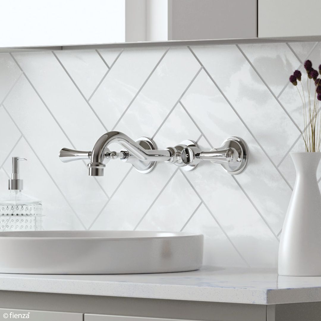 Fienza Lillian Lever Wall Basin/Bath Set Chrome