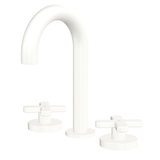 Fienza Kaya Cross Taps Round Hob Set - Matte White Lf Sus304 & Lf Brass