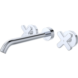 Fienza Kaya Cross Taps Wall Basin /Bath 220Mm Outlet Set - Chrome Lf