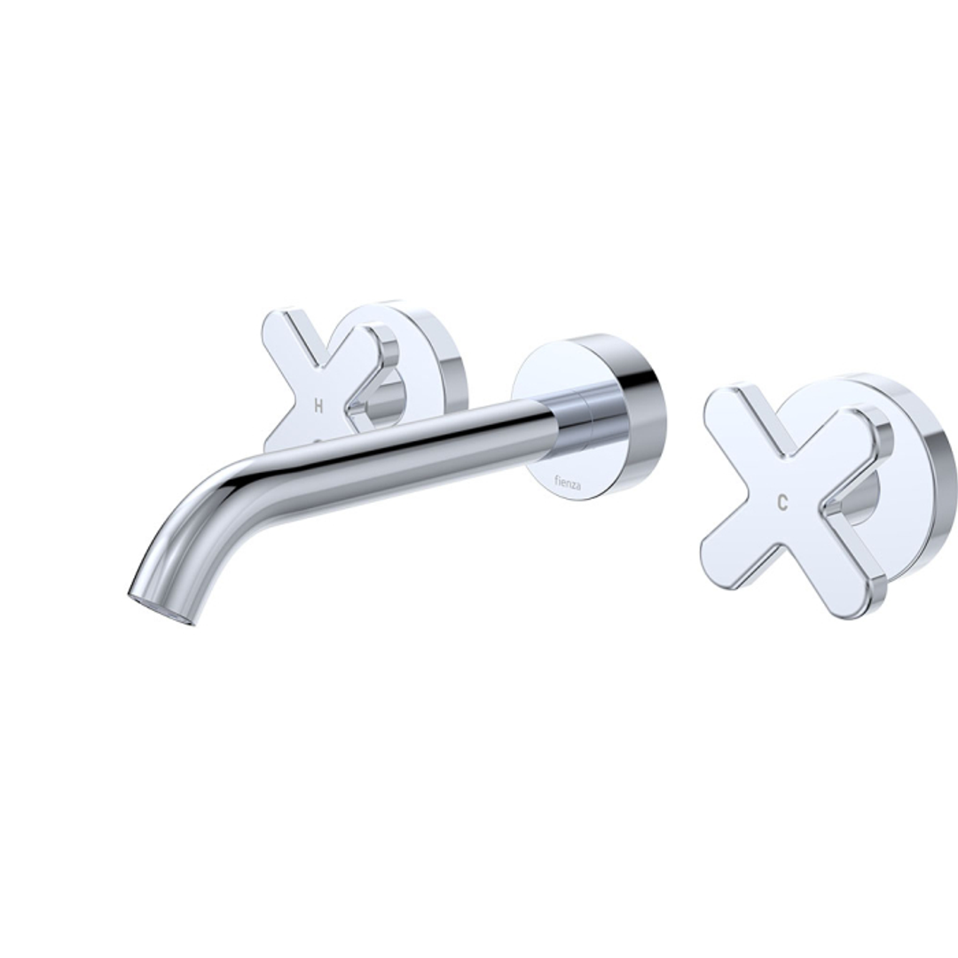 Fienza Kaya Wall Set Cross Taps 180Mm - Chrome