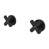 Fienza Kaya Cross Wall Taps - Matte Black Sus304 & Lf Brass
