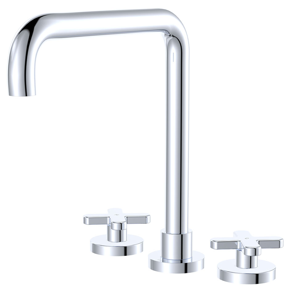Fienza Kaya Cross Taps Squareline Hob Set - Chrome Lf Sus304 & Lf Brass
