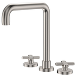 Fienza Kaya Cross Taps Squareline Hob Set - Brushed Nickel Lf Sus304 & Lf Brass