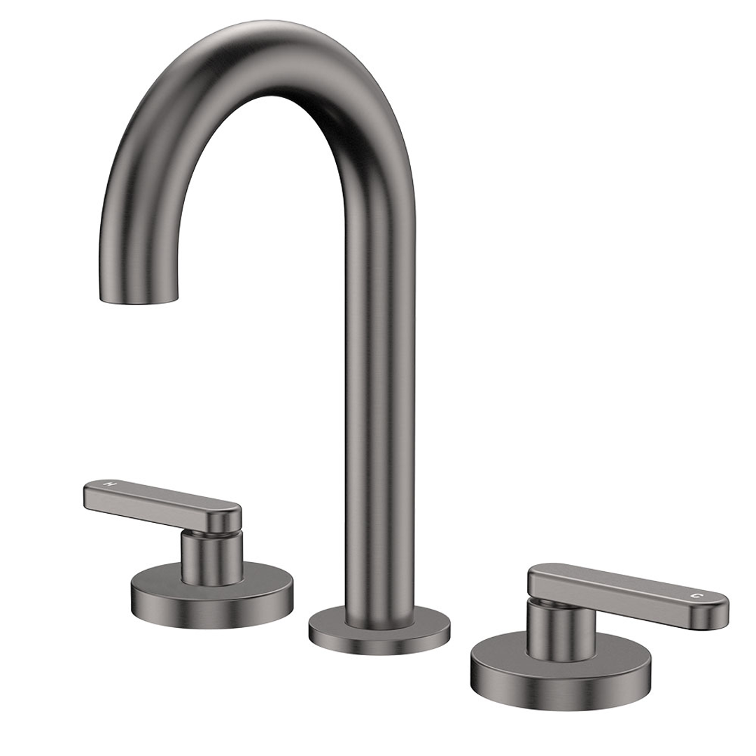 Fienza Kaya Lever Taps Round Hob Set - Gunmetal Lf Sus304 & Lf Brass