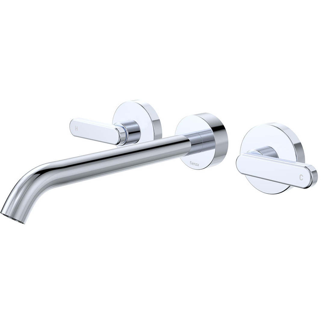 Fienza Kaya Lever Taps Wall Basin /Bath 220Mm Outlet Set - Chrome Lf