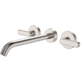 Fienza Kaya Lever Taps Wall Basin /Bath 220Mm Outlet Set - Brushed Nickel Lf