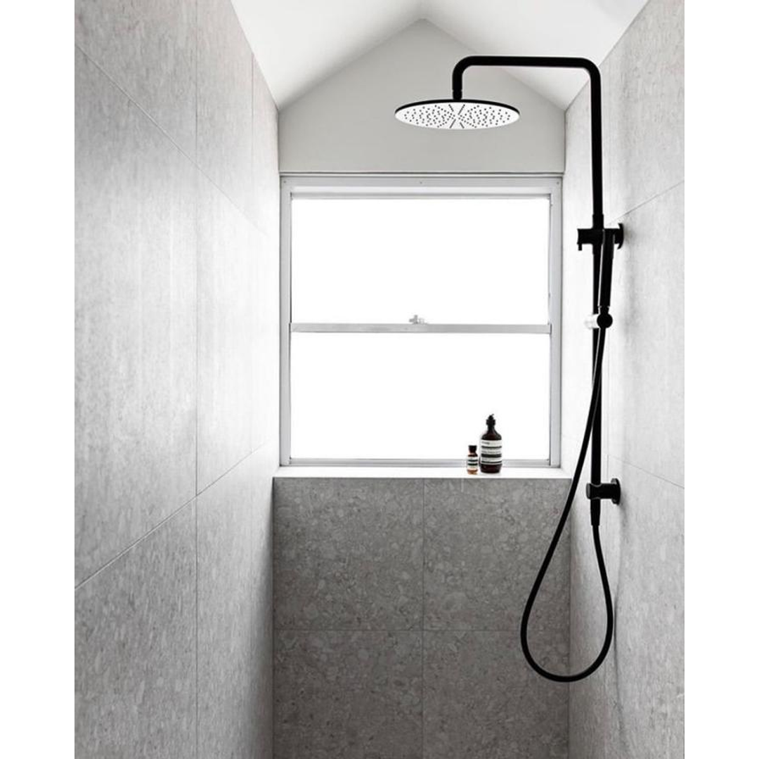Meir Round Combination Shower Rail 300Mm Rose Single Function Hand Shower - Matte Black