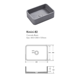 Rimini Concrete BNK Basin  506 X 326 X 100mm - French Grey