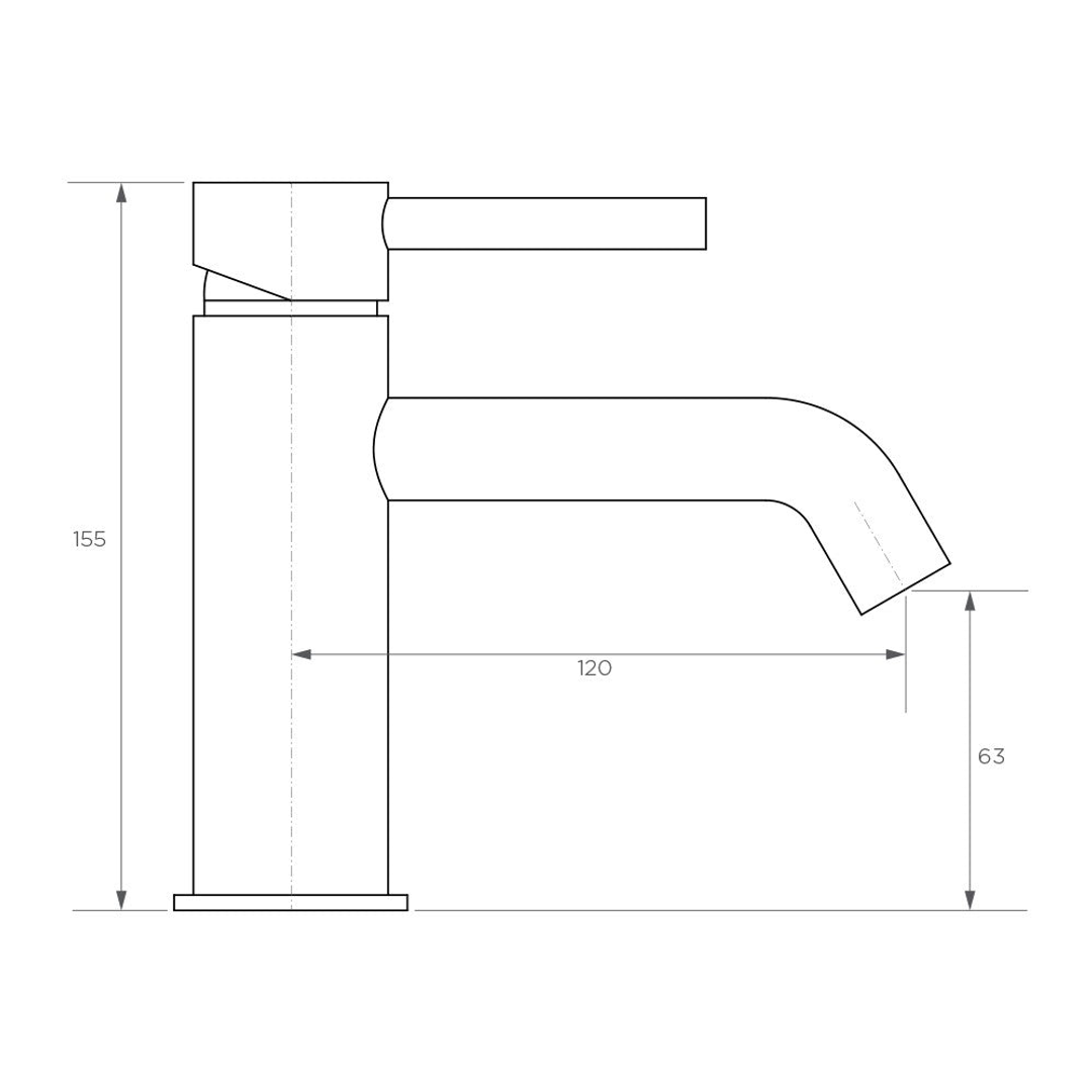 Axus Pin Lever Basin Arcisan Streamline Mixer - Matt Black