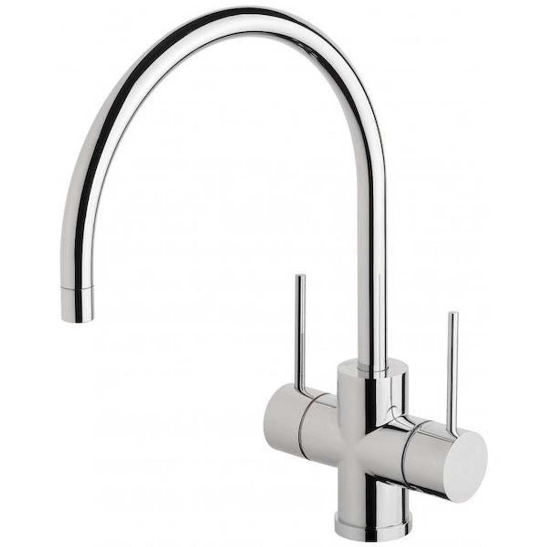 Phoenix Vivid Slimline Twin Hdl Sink  Mixer 220mm Gooseneck - Chrome