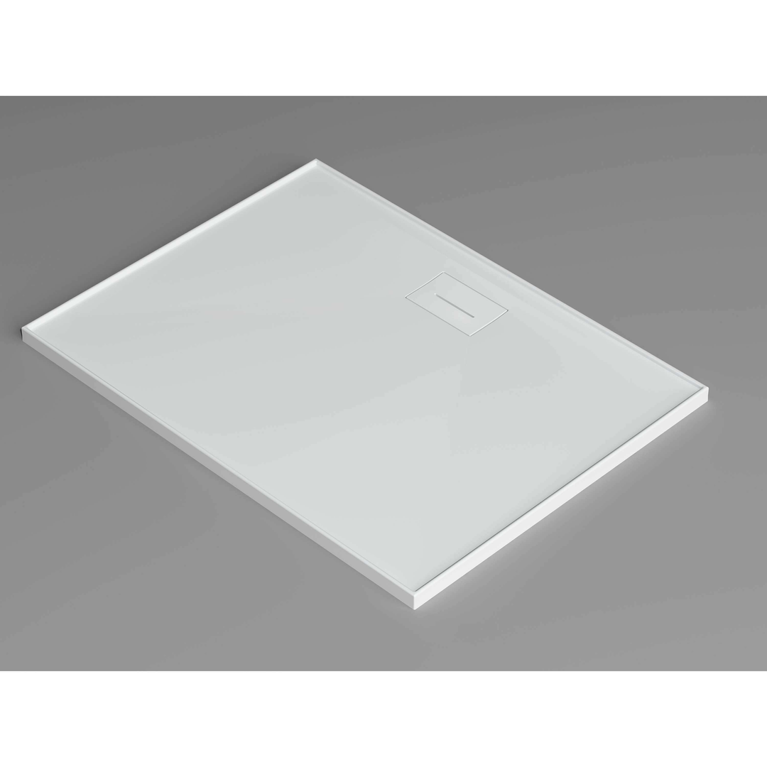 Oceano Stonelite Metro Base Rear Outlet White Waste Cover - 900 X 900