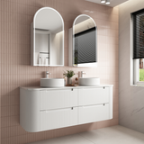 Aulic Curva 1500mm Wall-Hung Vanity - Snow Flat Stone Top