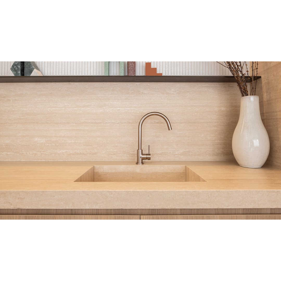 Meir Round Gooseneck Kitchen Mixer Tap - Champagne