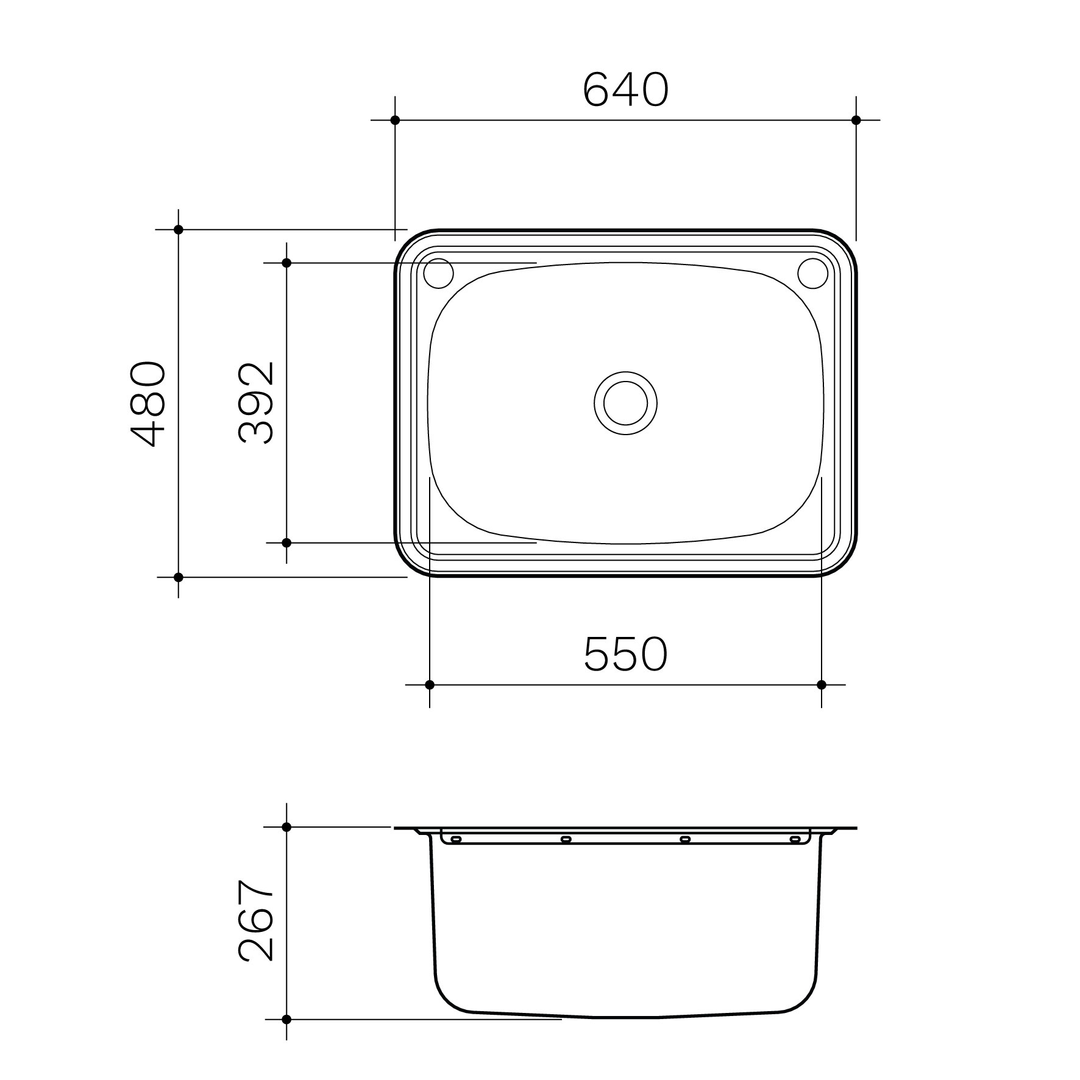 Clark Flushline Tub Only 45Ltr No Bypass 1Th Rh