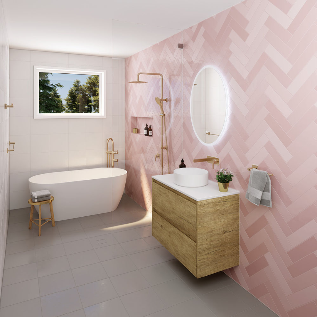 Kaya Round Fienza Shower Head 250mm Urban Brass